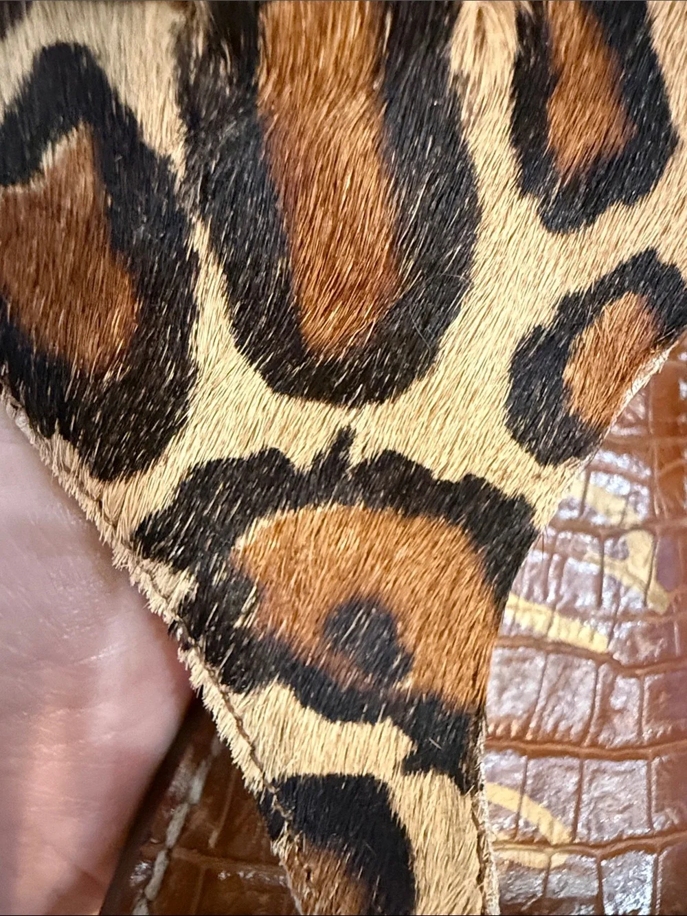 Sam Edelman Leopard Print Brown and Cream Toe-Ring Ankle Strap Sandals - Picture 8 of 15